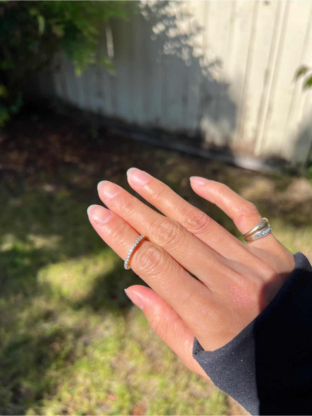 14k White Gold Diamond Band Ring